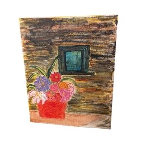 Flowers With A View,Floral Canvas Art, 8x10